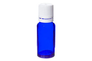 15 Ml Blue Glass Vials And Euro-Style Caps With Orifice Reducers (Pack Of 6) White
