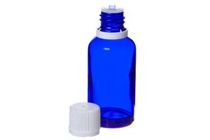 30 Ml Blue Glass Vials And Euro-Style Caps With Orifice Reducers (Pack Of 6)