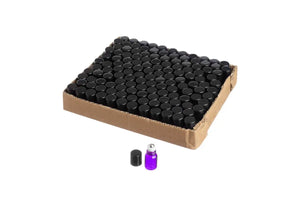 2 ml Purple Glass Vials with Metal Roll-ons and Black Caps (Pack of 144)