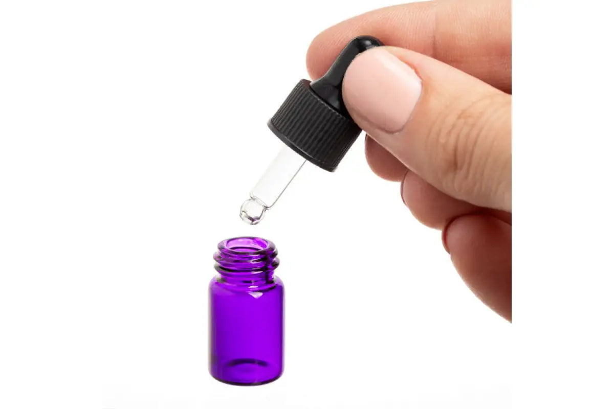 2 ml Purple Glass Vials with Dropper Caps (Pack of 12)