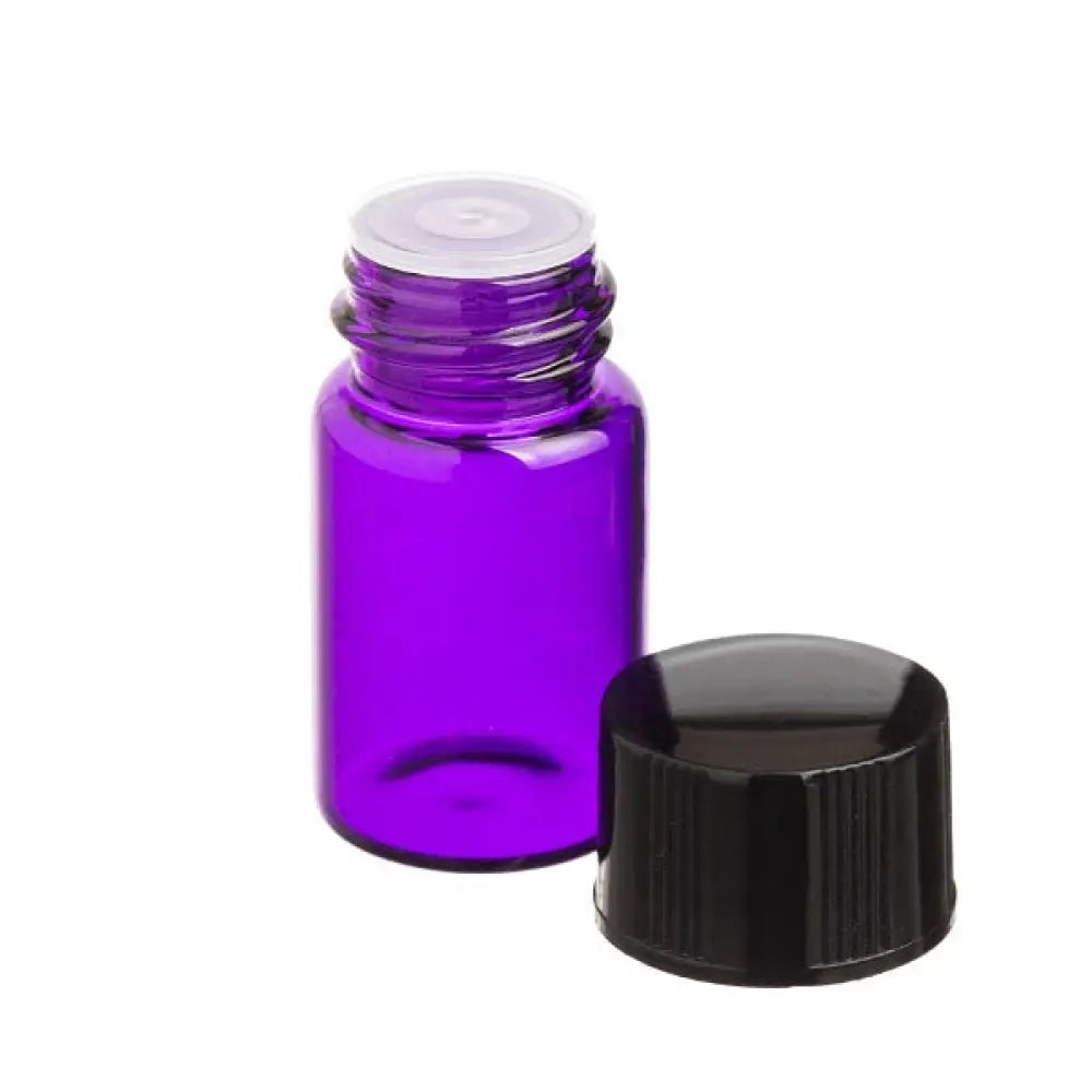 2 ml Purple Glass Vials Orifice Reducers and Black Caps (Pack of 12)