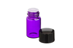 2 ml Purple Glass Vials Orifice Reducers and Black Caps (Pack of 12)