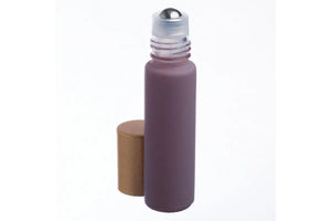 1/3 oz. Matte Lavender Glass Bottles with Metal Roll-ons and Gold Caps (Pack of 6)