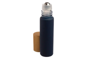 1/3 oz. Matte Navy Glass Bottles with Metal Roll-ons and Gold Caps (Pack of 6)