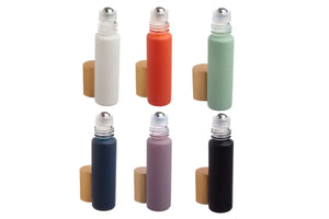 1/3 oz. Complete Matte Collection Glass Bottles with Metal Roll-ons and Gold Caps (Pack of 6)