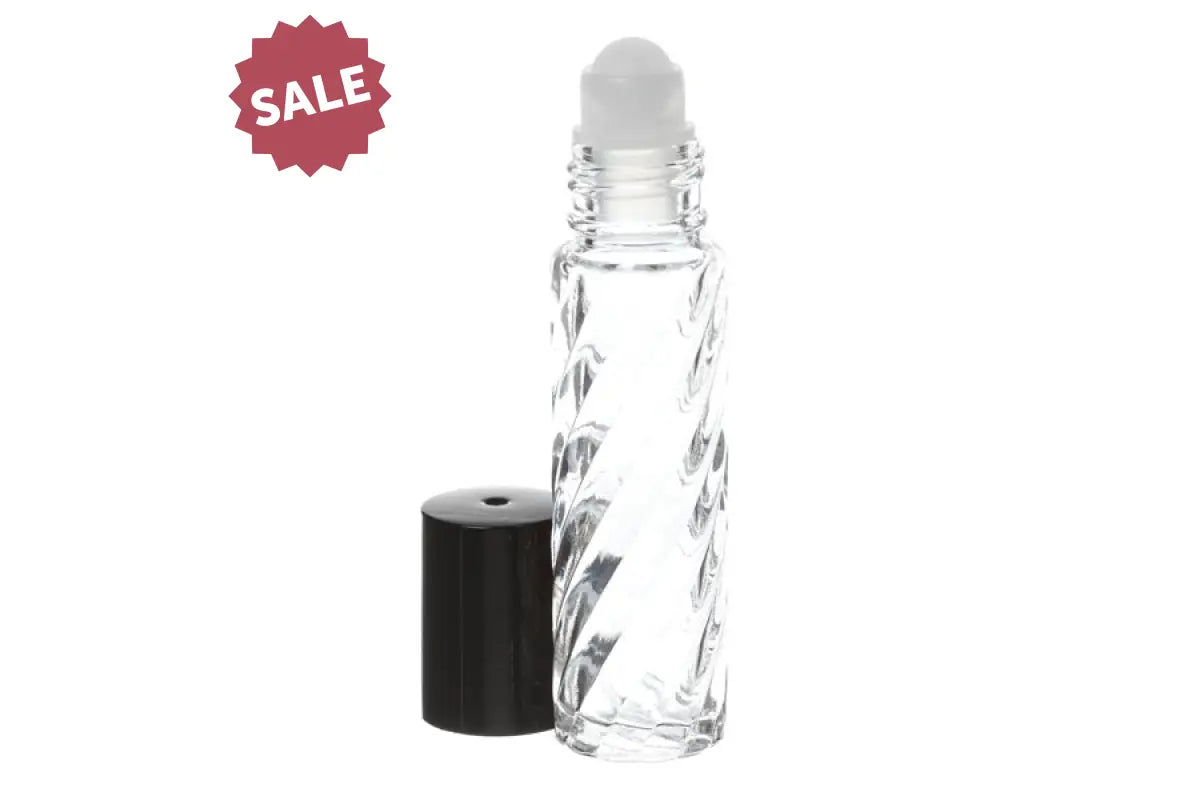 16 oz. Clear Glass Bottle with Black Cap - AromaTools®