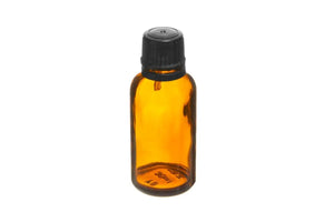 30 ml Amber Glass Vials and Black Euro-style Caps with Orifice Reducers (Pack of 6)