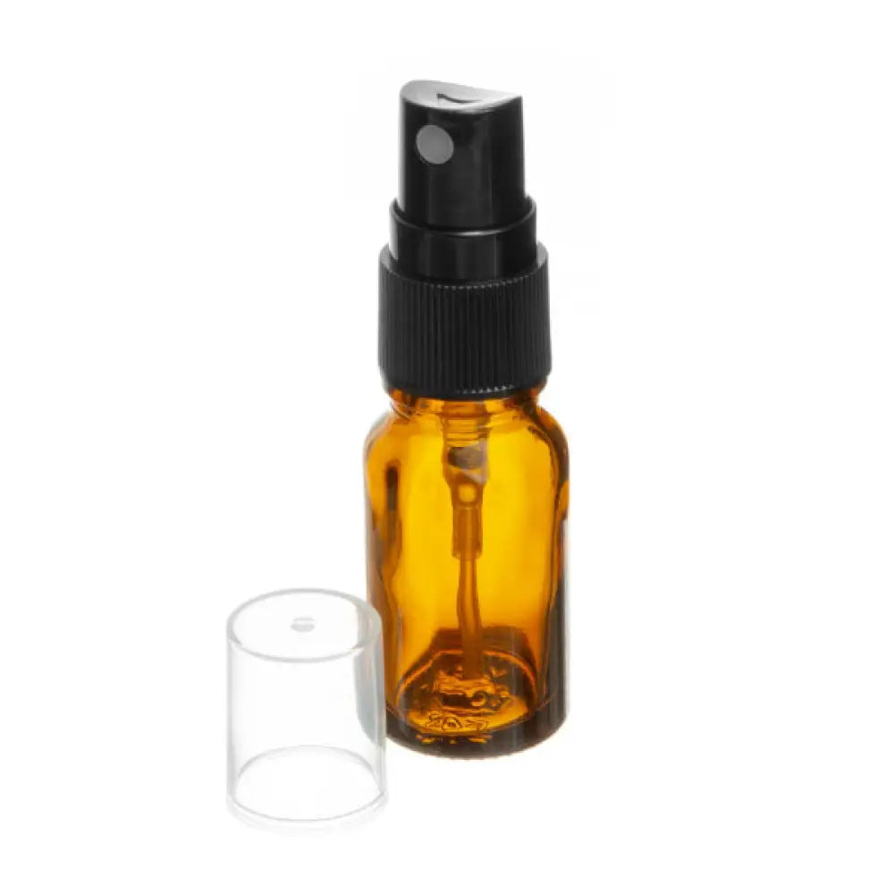 10 Ml Amber Glass Vials With Misting Sprayers (Pack Of 6) Black Sprayer
