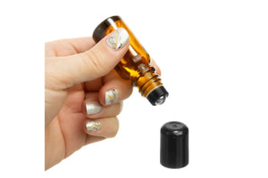 10 Ml Amber Glass Vials With Stainless Steel Roll-Ons And Black Caps (Pack Of 6)