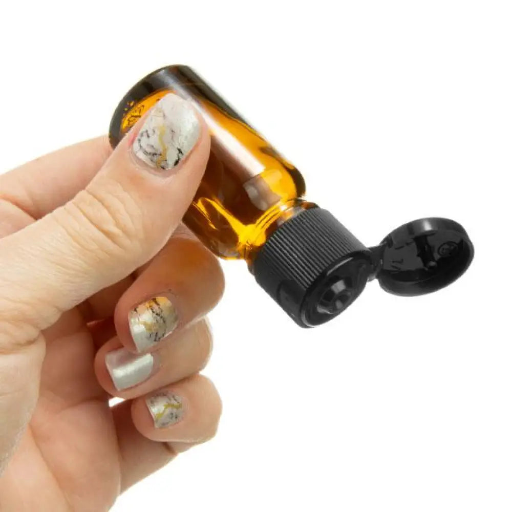 10 Ml Amber Glass Vials With Black Snap-Top Caps (Pack Of 6)