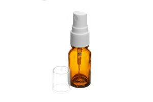 10 ml Amber Glass Vials with White Misting Sprayers (Pack of 6)