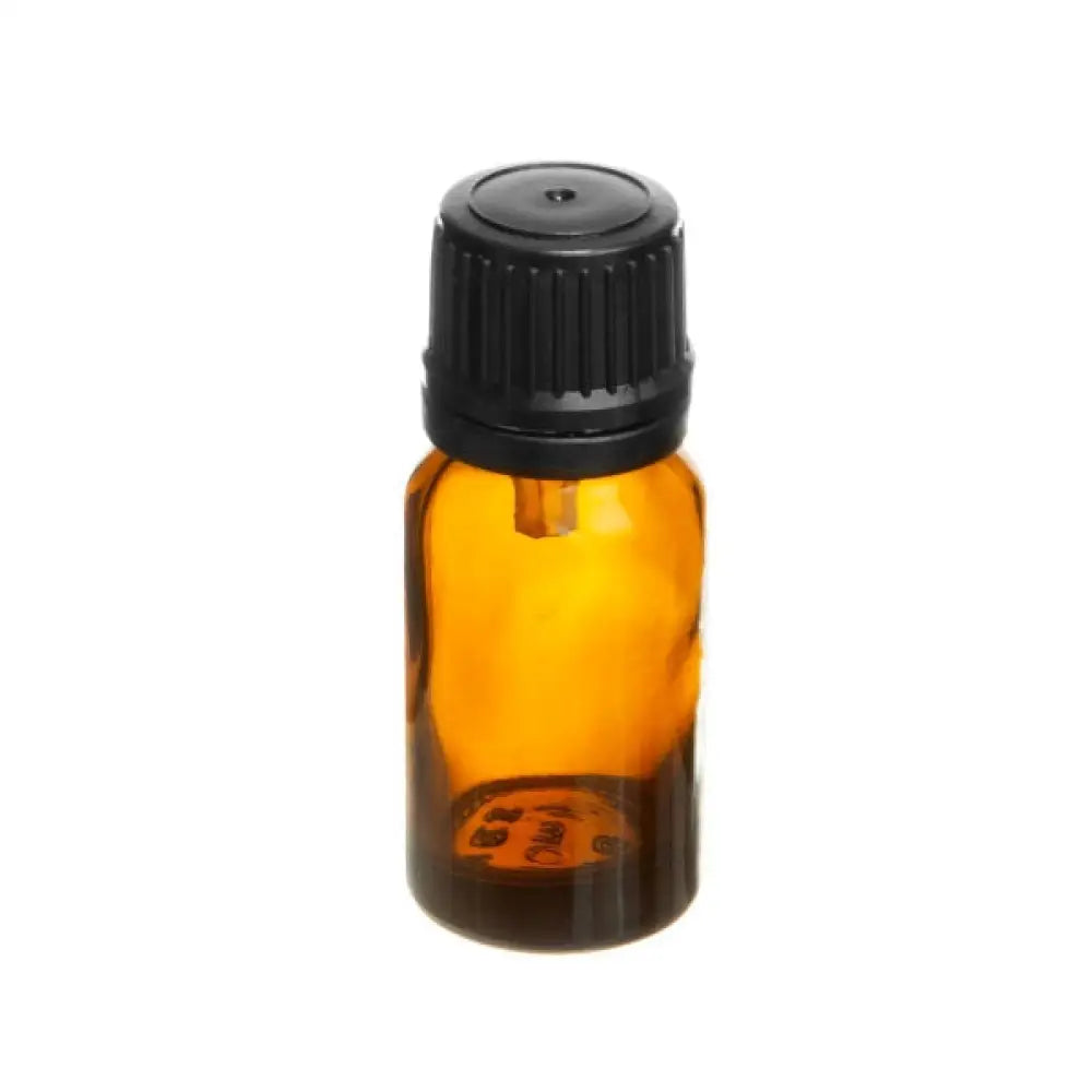 10 ml Amber Glass Vials and Black Euro-Style Caps with Orifice Reducers (Pack of 6)
