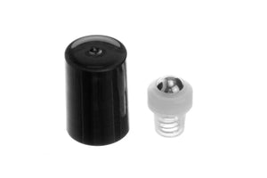 1/3 Oz. Clear Glass Roll-On Vials With Springlock Stainless Steel Roll-Ons And Black Caps (Pack Of