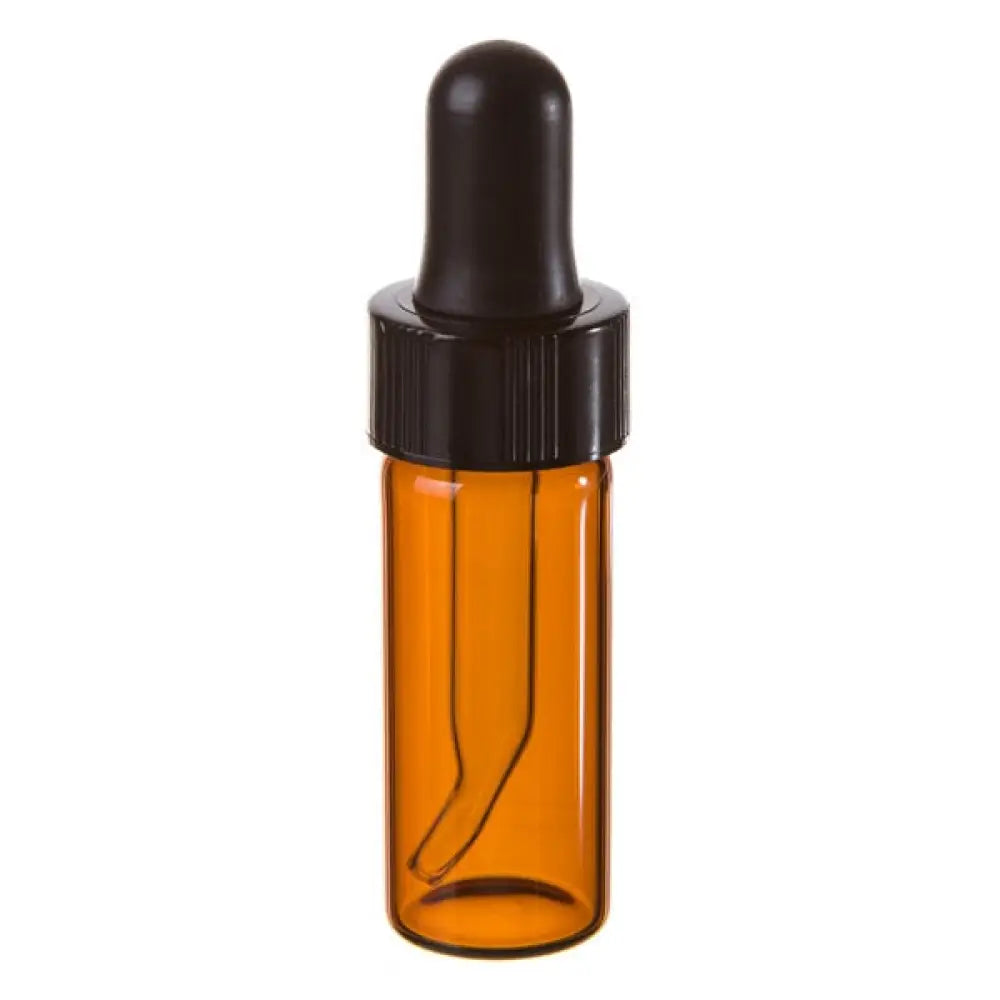 2 dram Amber Glass Vials with Dropper Caps (Pack of 6)
