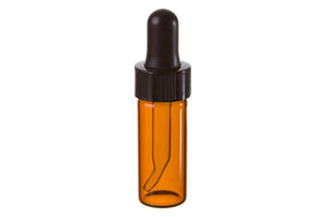 2 dram Amber Glass Vials with Dropper Caps (Pack of 6)