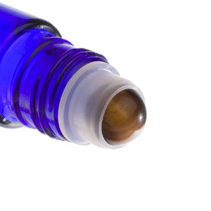 1/3 Oz. Blue Glass Vials With Gemstone Rollers And Black Caps (Pack Of 12)