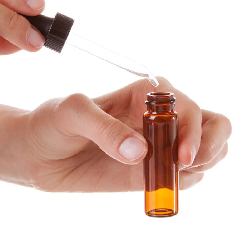 4 Dram Amber Glass Vials With Dropper Caps (Pack Of 6)