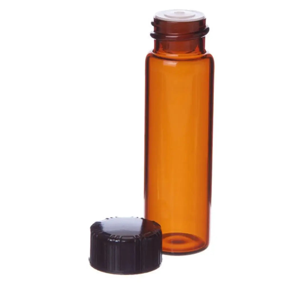 4 dram Amber Glass Vials  Orifice Reducers  and Black Caps (Pack of 6)