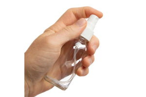 2 Oz. Clear Glass Bottle With White Misting Sprayer