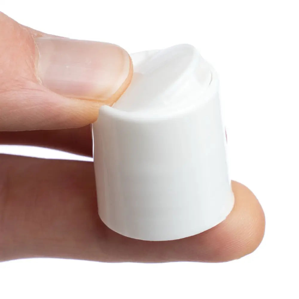 White Disc-Top Cap For 1 2 And 4 Oz. Plastic Bottles (20-410 Neck Size)