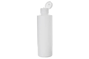 9186CK - 8 oz. White Plastic Bottle with Snap-top Cap (Single Item).