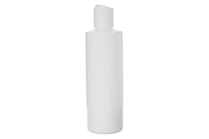 8 oz. White Plastic Bottle with Disc-top Cap