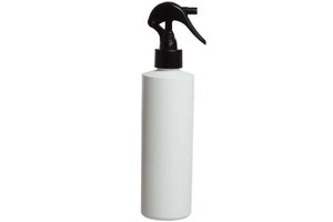 8 oz. White Plastic Bottle with Black Trigger Sprayer