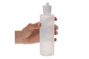 8 Oz. Natural Plastic Bottle With White Flip-Top Cap