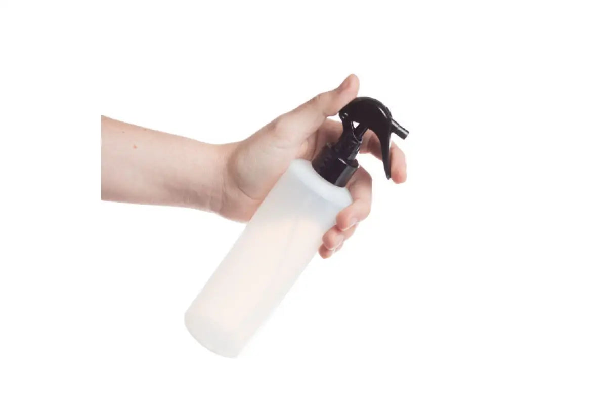8 oz. Natural Plastic Bottle with Black Trigger Sprayer