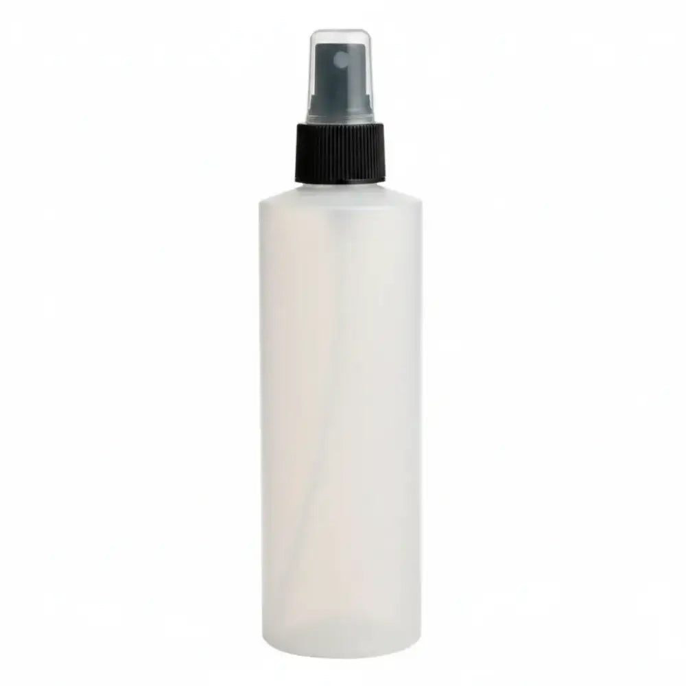 8 oz. Natural Plastic Bottle with White Misting Sprayer