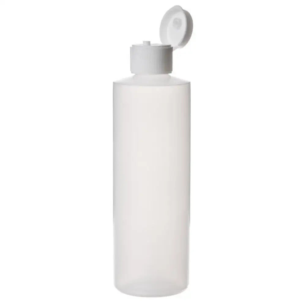 8 oz. Natural Plastic Bottle with White Snap-top Cap
