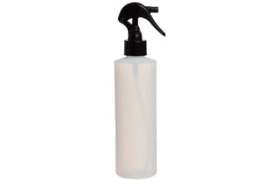 8 oz. Natural Plastic Bottle with Black Trigger Sprayer