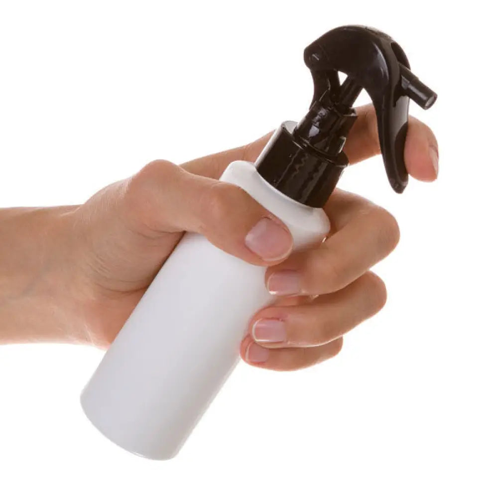 4 Oz. White Plastic Bottle With Black Trigger Sprayer