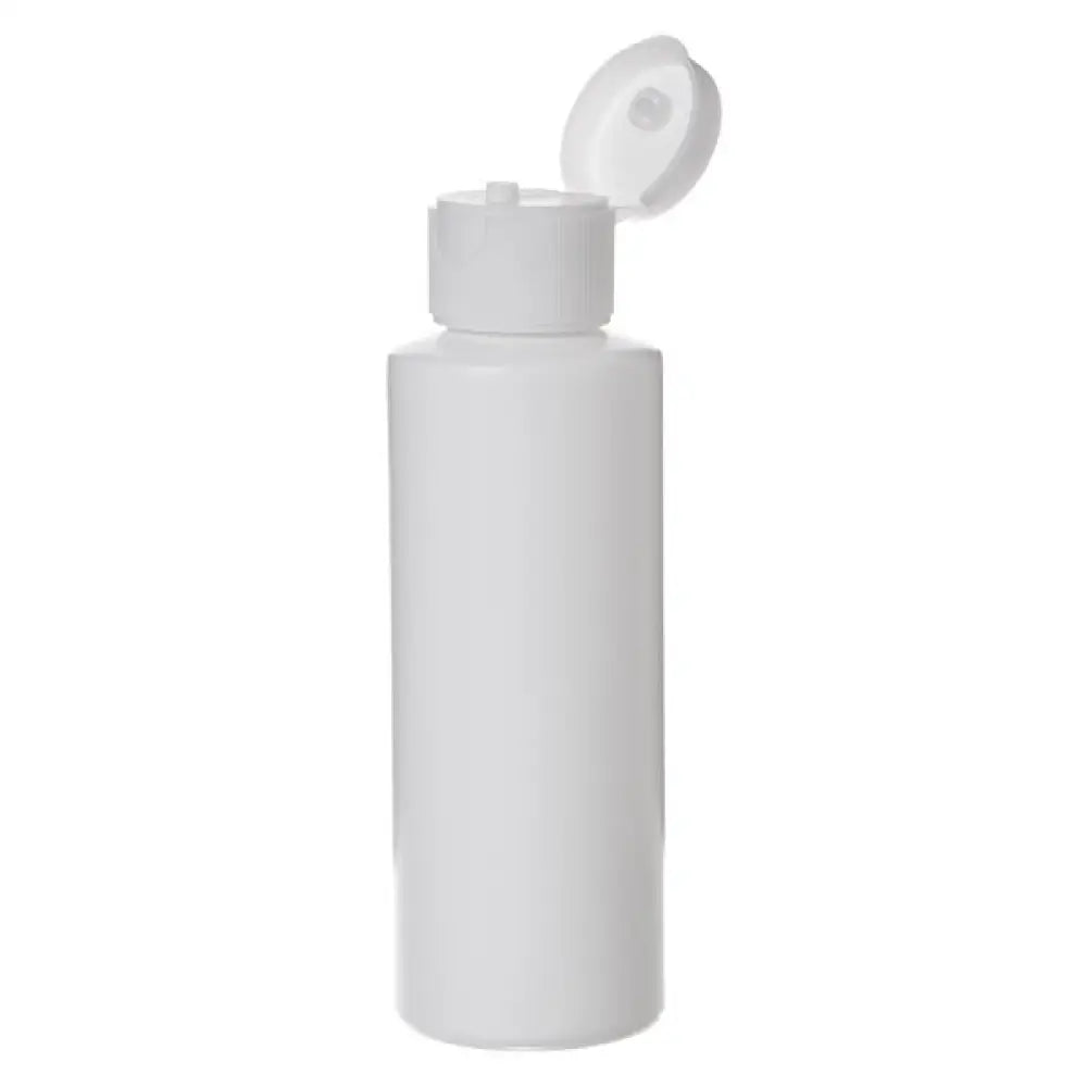 4 oz. White Plastic Bottle with White Snap-top Cap