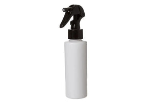 4 oz. White Plastic Bottle with Black Trigger Sprayer