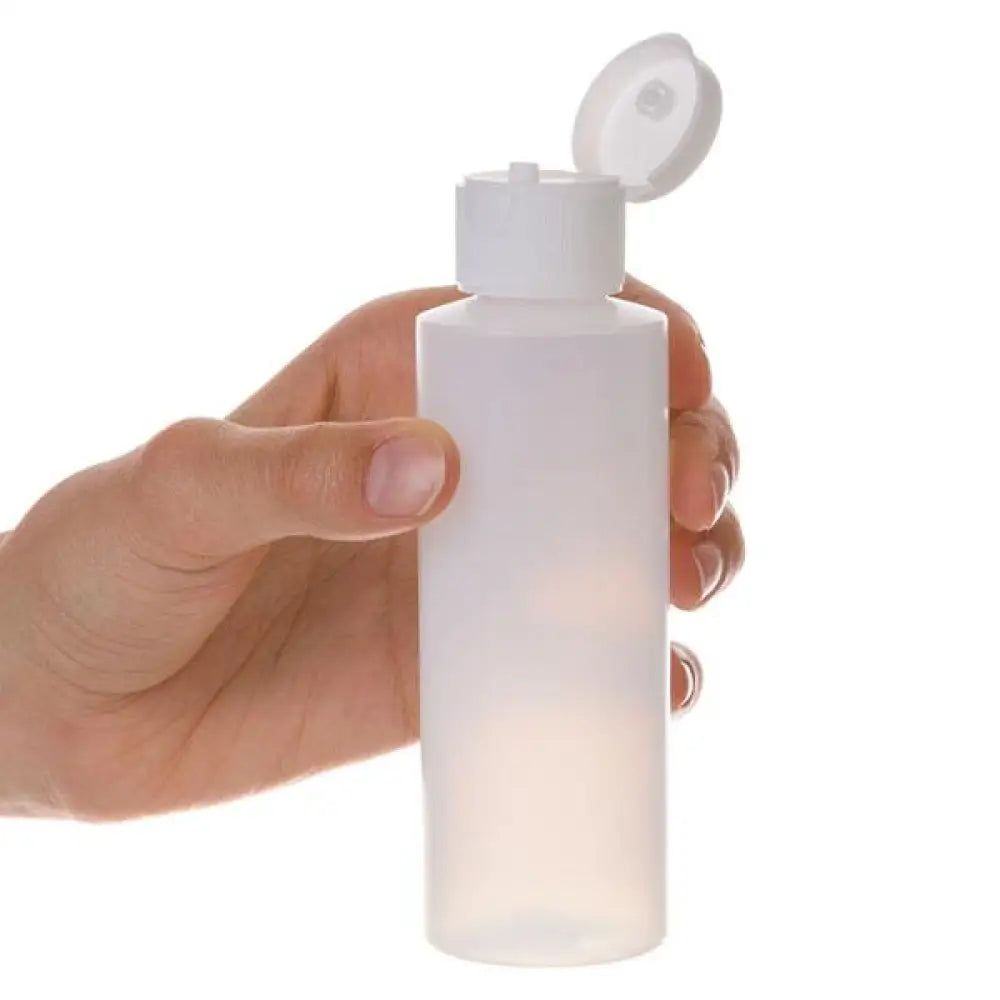 4 Oz. Natural Plastic Bottle With White Snap-Top Cap