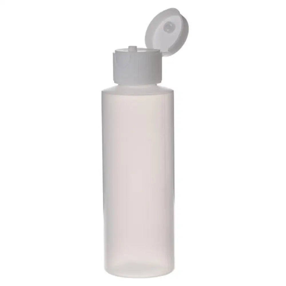 4 oz. Natural Plastic Bottle with White Snap-top Cap