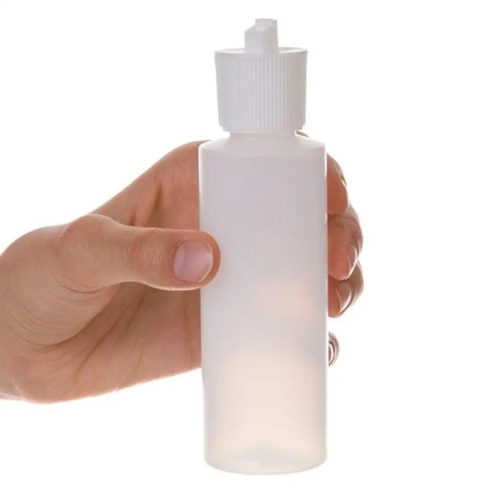 4 Oz. Natural Plastic Bottle With White Flip-Top Cap