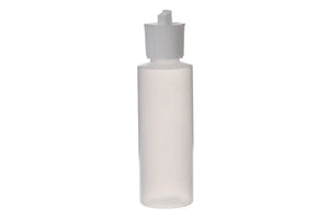 4 oz. Natural Plastic Bottle with White Flip-top Cap