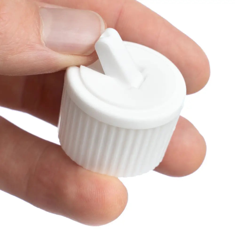 White Flip-Top Ribbed Plastic Cap (24-410 Neck Size)