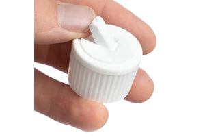 White Flip-Top Ribbed Plastic Cap (24-410 Neck Size)