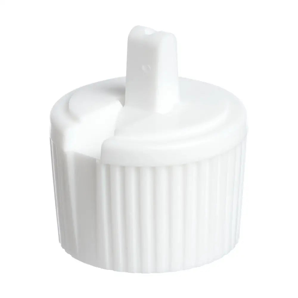White Flip-top Ribbed Plastic Cap (24-410 Neck Size)