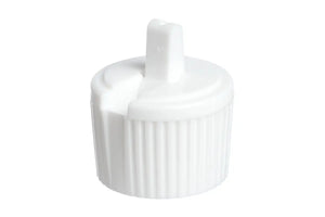 White Flip-top Ribbed Plastic Cap (24-410 Neck Size)
