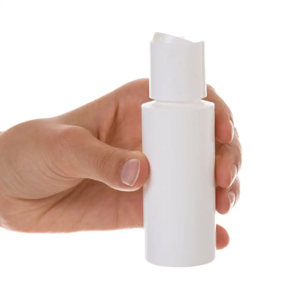 2 Oz. White Plastic Bottles With Disc-Top Caps (Pack Of 6)