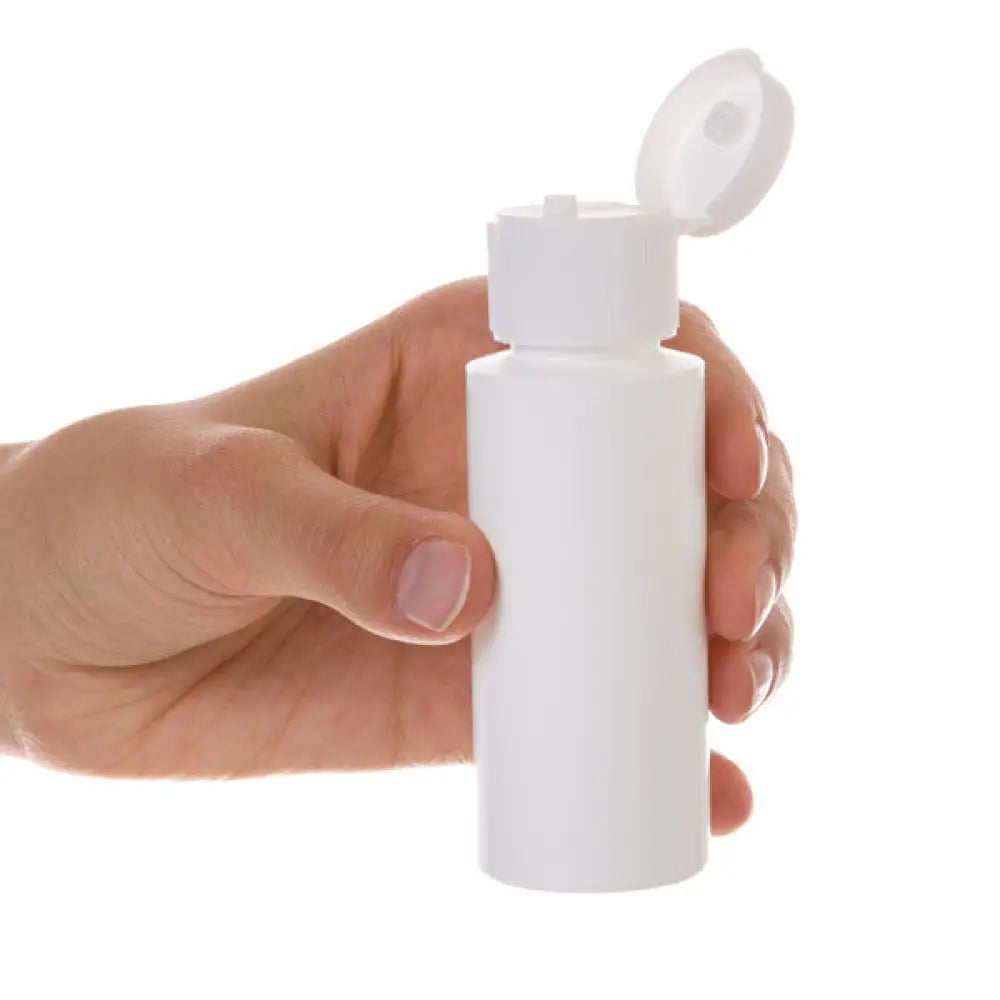 2 Oz. White Plastic Bottles With Snap-Top Caps (Pack Of 6)