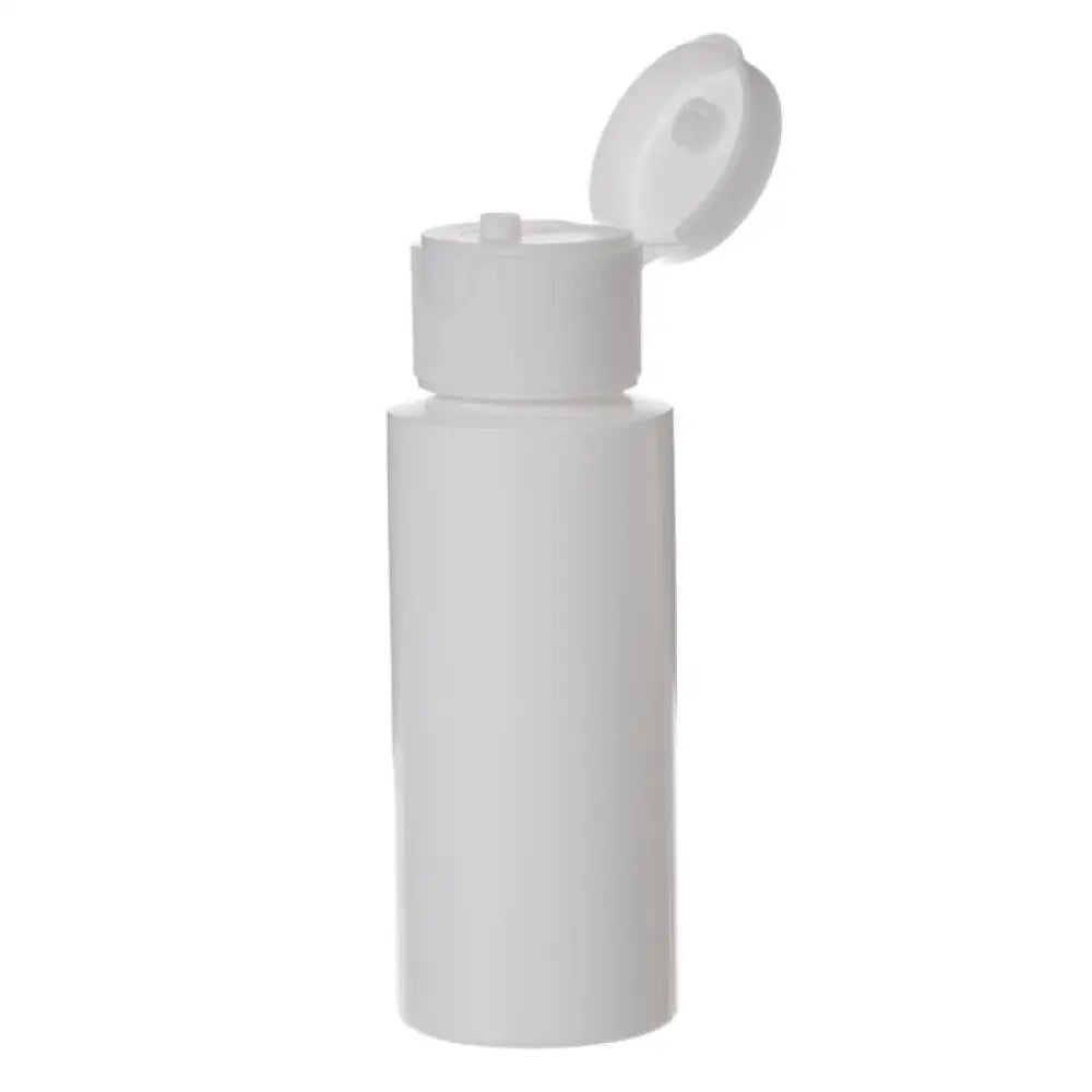 2 oz. White Plastic Bottles with White Snap-top Caps (Pack of 6)
