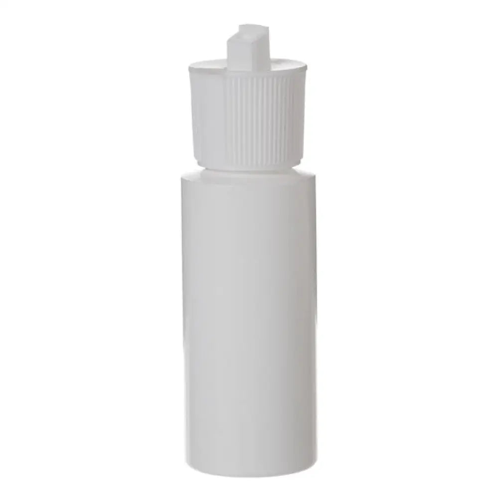 2 oz. White Plastic Bottles with White Flip-top Caps (Pack of 6)
