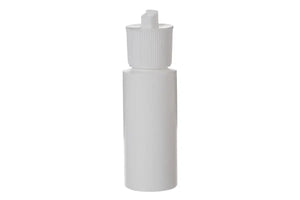 2 oz. White Plastic Bottles with White Flip-top Caps (Pack of 6)