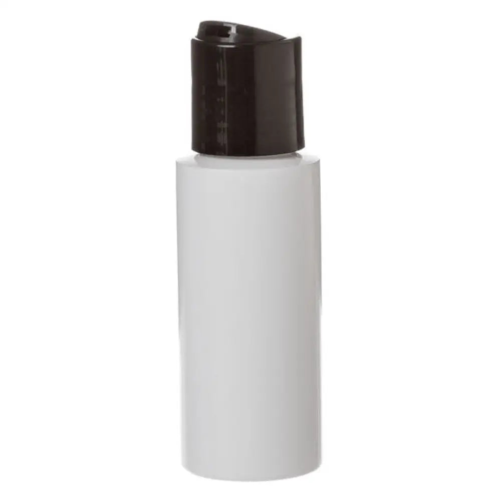 2 oz. White Plastic Bottles with Black Disc-top Caps (Pack of 6)
