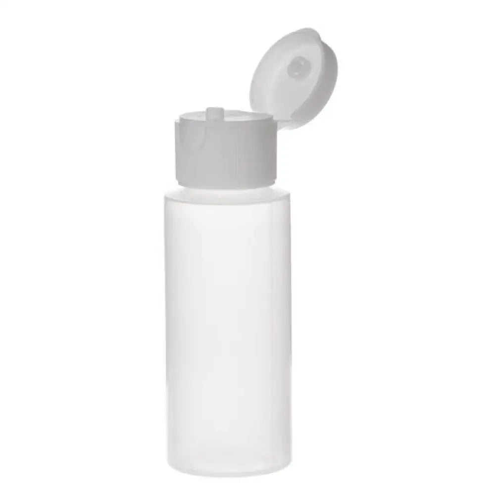 2 oz. Natural Plastic Bottles with White Snap-top Caps (Pack of 6)